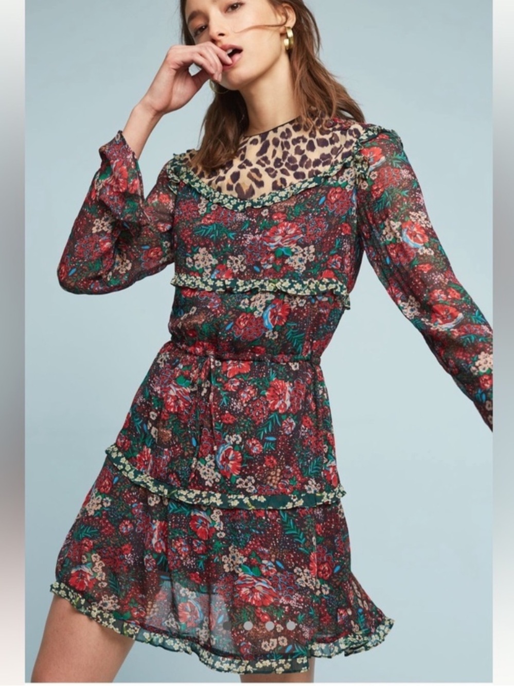 Scotch & Soda leopard and flower Patterned Dress size 1